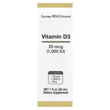 California Gold Nutrition, Vitamin D3, 25 mcg (1.000 IE), 1 fl oz (30 ml)