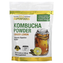 California Gold Nutrition, Superaliments, Poudre de Kombucha, Gingembre Citron, 5,64 oz (160 g)