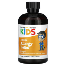 California Gold Nutrition, Flüssige Allergiehilfe für Kinder, Alkoholfrei, Traube, 4 fl oz (118 ml)