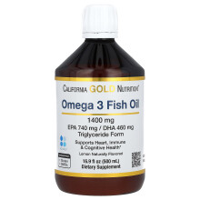 California Gold Nutrition, Omega-3 Fischöl, Norwegische Triglyceride, Natürliche Zitrone, 16,9 fl oz (500 ml)