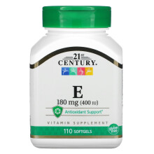 21st Century, Vitamine E, 180 mg (400 UI), 110 Softgels
