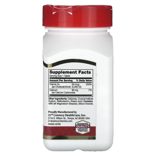 21st Century, D3, 50 mcg (2.000 IE), 250 Tabletten 2