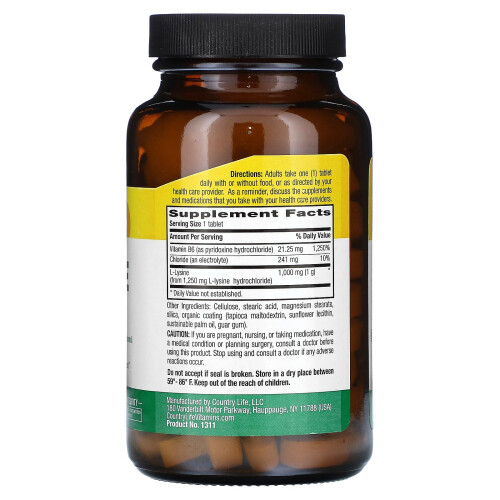Country Life, L-Lysin, 1.000 mg, 100 Tabletten 2