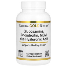 California Gold Nutrition, Glucosamin, Chondroitin, MSM Plus Hyaluronsäure, 120 Veggie-Kapseln