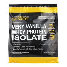 California Gold Nutrition, Sport, Whey Protein Isolat, Sehr Vanille, 2 Pfund (907 g)