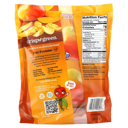 Crispy Green, Crispy Fruit, All Mango, 4 Pack, 0.63 oz (18 g) Each 2