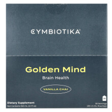 Cymbiotika, Golden Mind, Gehirngesundheit, Vanille Chai, 30 Beutel, je 5 ml