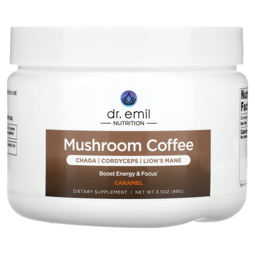 Dr. Emil Nutrition, Pilz Kaffee, Karamell, 3,5 oz (99 g)