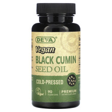 Deva, Huile de Graines de Cumin Noir Végane, 90 Capsules Véganes
