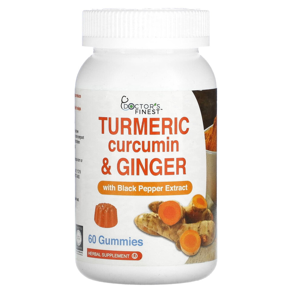 Doctor's Finest Black Turmeric Curcumin & Ginger With Pepper Extract, 60 Gummies