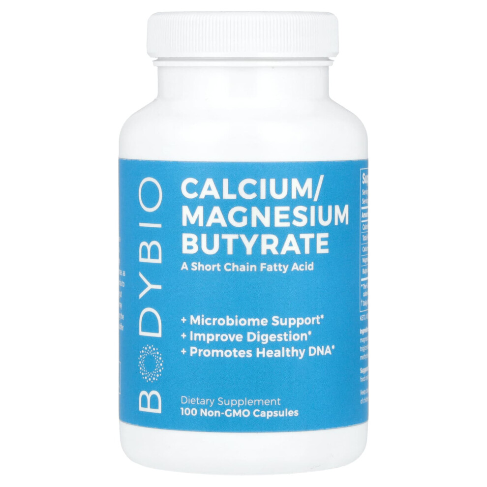 Bodybio , Calcium/ Magnesium Butyrate, 100 Non-Gmo Capsules