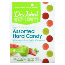 Dr. John's Healthy Sweets, Bonbons Durs Assortis, + Fibres et Vitamine C, Sans Sucre, 3,85 oz (109 g)
