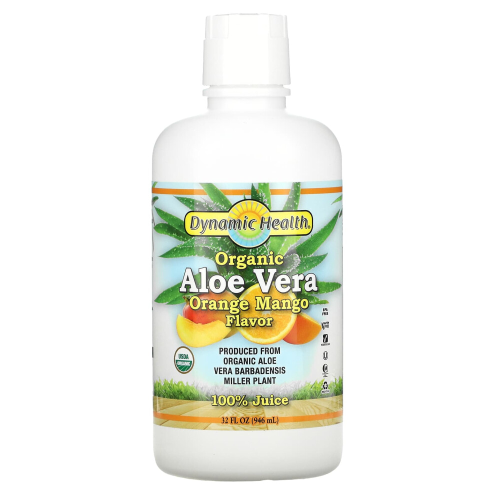 Dynamic Health Orange Organic Aloe Vera, Mango, 32 Fl Oz (946 Ml)