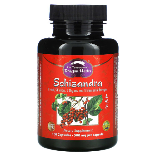 Dragon Herbs, Schizandra, 500 mg, 100 Kapseln