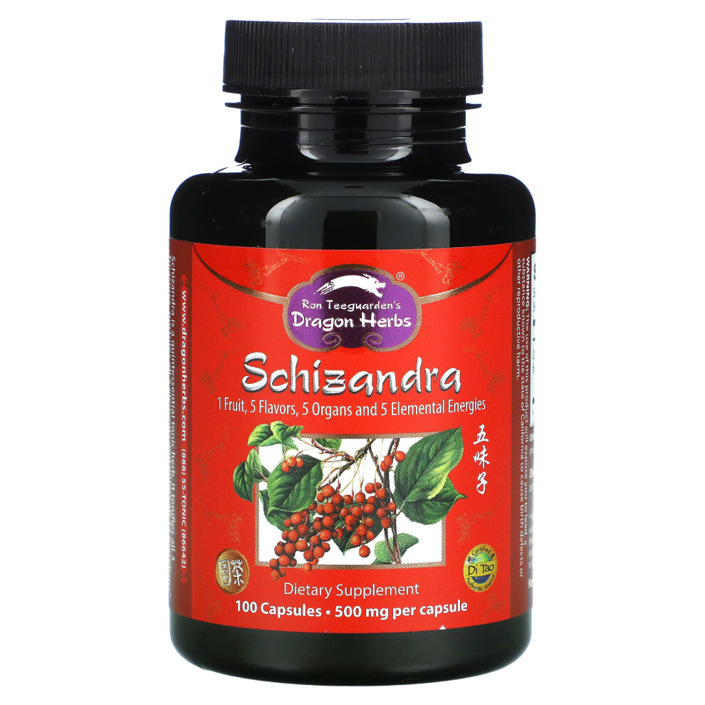 Dragon Herbs , Schizandra, 500 Mg, 100 Capsules