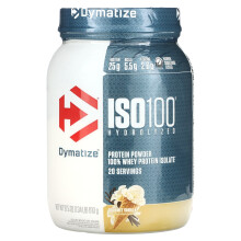 Dymatize, ISO100 Hydrolysiert, 100% Molkenprotein-Isolat, Gourmet-Vanille, 1,34 Pfund (610 g)