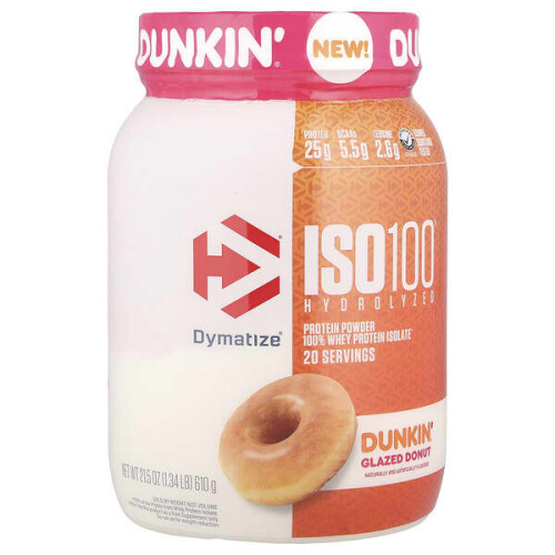 ISO100 Hydrolysiert, 100% Molkenprotein-Isolat, Dunkin Glasiertes Donut