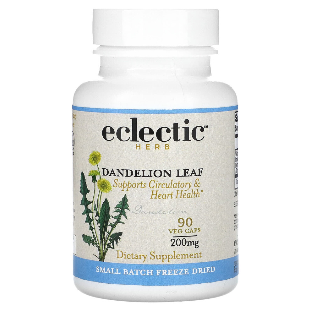 Photos - Vitamins & Minerals Eclectic Herb, Dandelion Leaf, 200 mg, 90 Veg Caps