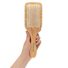 Escova de Cabelo Paddle de Madeira com Cerdas | Comprimento 10.25" Largura 3.5" | Escova Natural Grande Ecológica