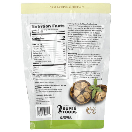 Dr. Murray's, Allulose Monk, Sugar Alternative, 16 oz (454 g) 2
