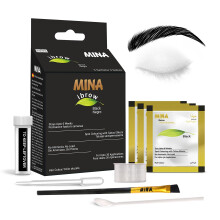 MinaiBrow Dunkelbraunes Puder | Nat   rliches Augenbrauen-T   nungsset mit Pinsel | Wasser- und wischfeste Augenbrauenfarbe mit sofortiger Wirkung, 1