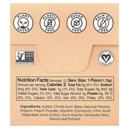 Plant-Based Gum, Peach 2