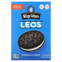Rip Van Wafels, Leos, Cookies & Crème, 4 Paquets, 1,69 oz (48 g) Chacun