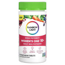 Rainbow Light, Multivitamine Quotidienne Femmes 50+, Haute Puissance, 90 Comprimés Végétariens
