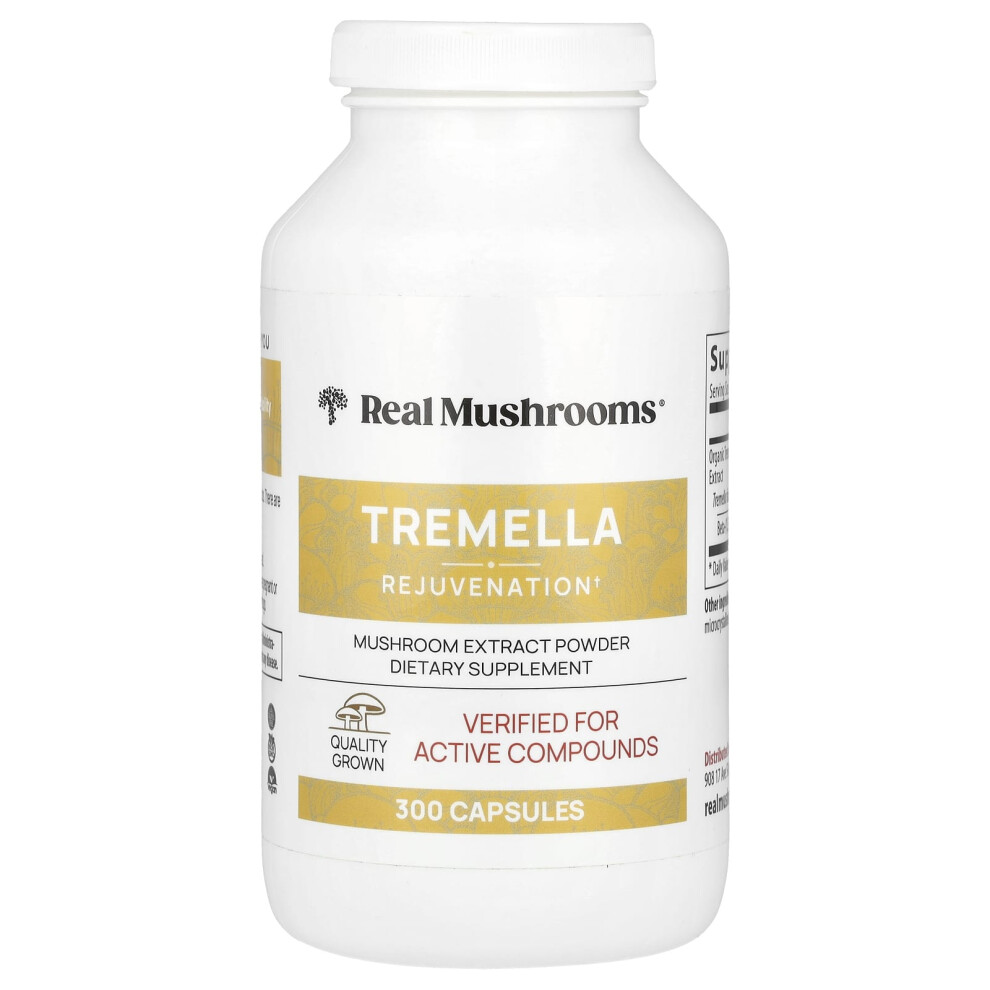 Real Mushrooms , Tremella, Mushroom Extract Powder, 300 Capsules