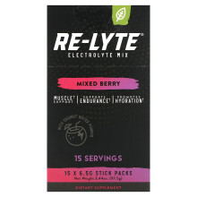 Redmond Trading Company, Re-Lyte Electrolyte Mix, Baies Mixtes, 15 Sachets, 0,23 oz (6,5 g) Chacun