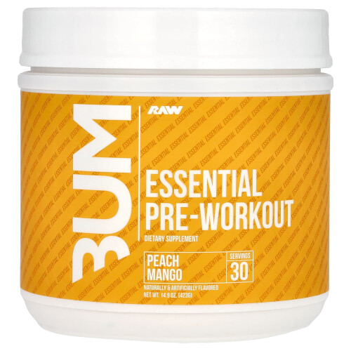 Raw Nutrition, Bum, Essential Pre-Workout, Pfirsich Mango, 14,9 oz (423 g)