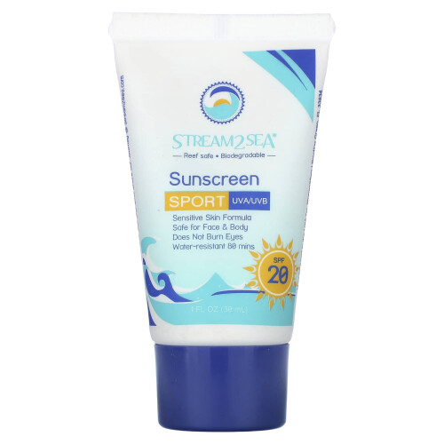Stream2Sea, Sonnenschutz, Sport, LSF 20, 1 fl oz (30 ml)
