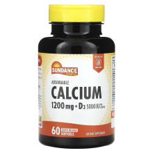 Sundance Vitamins, Absorbierbares Kalzium + D3, 60 Schnellfreisetzungs-Weichkapseln