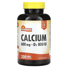 Sundance Vitamins, Calcium + D3, 200 überzogene Kapseln
