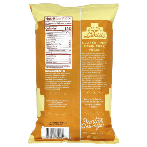 Siete, Grain Free Puff Snacks, Queso, 4 oz (113 g) 2