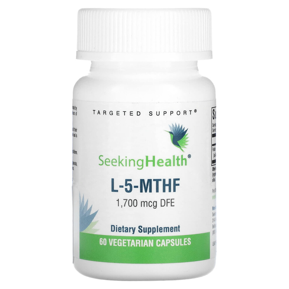 Photos - Vitamins & Minerals Seeking Health , L-5-MTHF, 1,700 mcg DFE, 60 Vegetarian Capsules