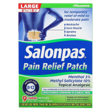Salonpas, Schmerzlinderndes Pflaster, Groß, 9 Pflaster
