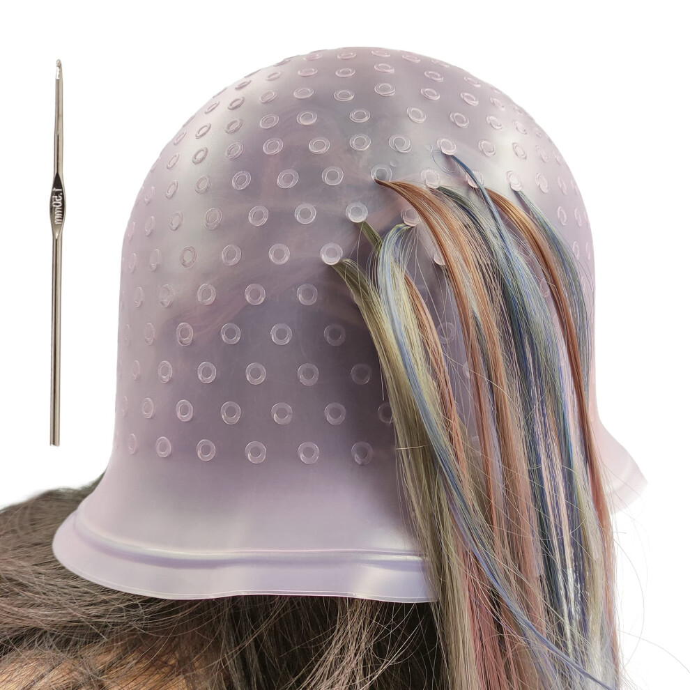 Losaria Highlighting Cap With Holes Already In Silicone Reusable Highlighting Cap Hair Dye Cap With Holes Tipping Caps Hair Salon Hairdressing Highlig