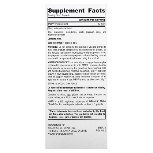 Source Naturals, MBP Bone Renew, 60 Capsules 2