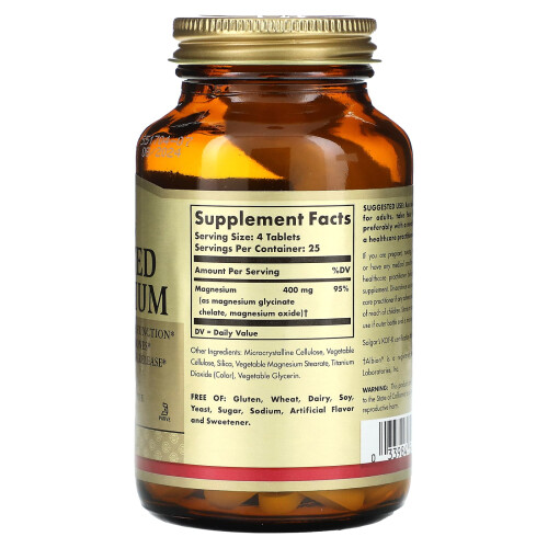 Solgar Solgar, Chelat-Magnesium, 100 Tabletten 2