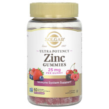 Solgar, Ultra-Potenz Zink Gummies, Gemischte Früchte, 25 mg, 60 Gummis