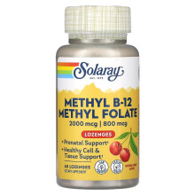 Solaray, Methyl B-12 Methylfolat, Natürliche Kirsche, 60 Lutschtabletten