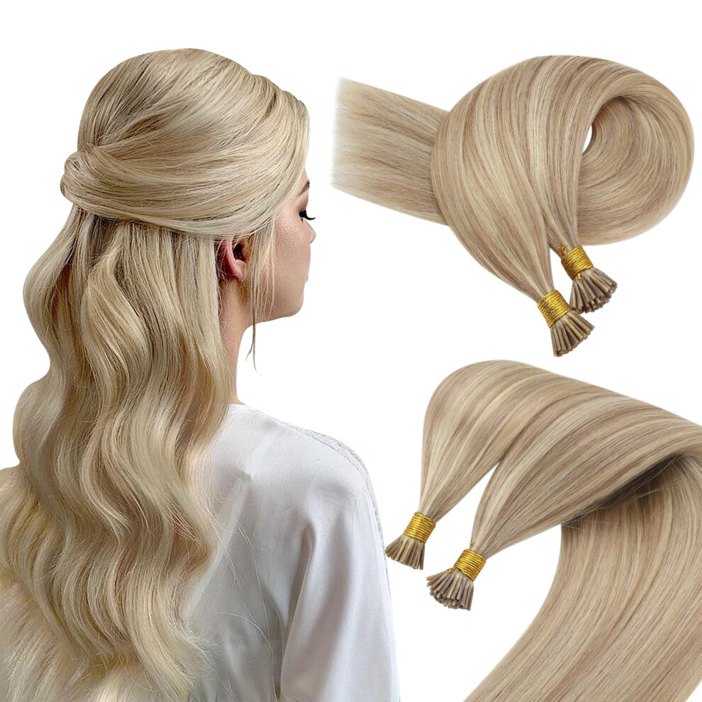 Soligt Hï¿½R Unisex Pink Sunny Hair Blonde I Tip Hair Extensions Highlight I Tip Hair Extension Human Hair Ash Blonde Highlight Bleach Blonde With Hue I Tip Human Hair Ex