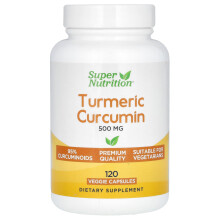 Super Nutrition, Curcumin aus Kurkuma, 500 mg, 120 Vegetarische Kapseln