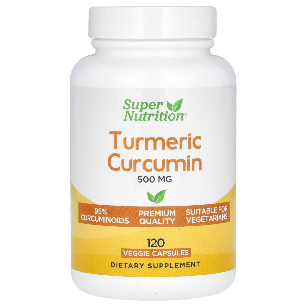 Super Nutrition , Turmeric Curcumin, 500 Mg, 120 Veggie Capsules