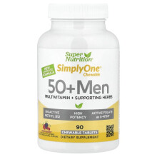 SimplyOne Multivitamines Mâchables 50+ Hommes + Herbes de Soutien, Baies Mixtes