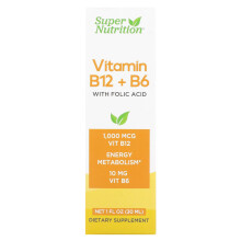 Super Nutrition, Vitamin B12 + B6 mit Folsäure, 1 fl oz (30 ml)