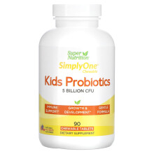 Super Nutrition, Kinder-Probiotika, Waldbeere, 5 Milliarden KBE, 90 Kautabletten