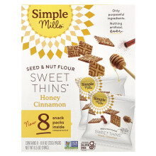 Simple Mills, Saat- und Nussmehl, Süße Dünngebäcke, Honig-Zimt, 8 Packungen, 0,8 oz (23 g) je