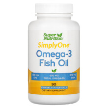 Super Nutrition, Omega-3 Fischöl, Vivomega Triglyceride, 1.000 mg, 90 Fisch-Weichkapseln
